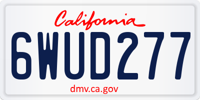 CA license plate 6WUD277