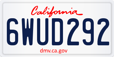 CA license plate 6WUD292