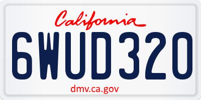 CA license plate 6WUD320