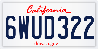 CA license plate 6WUD322