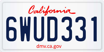 CA license plate 6WUD331