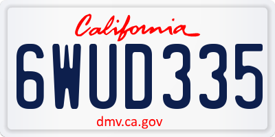 CA license plate 6WUD335