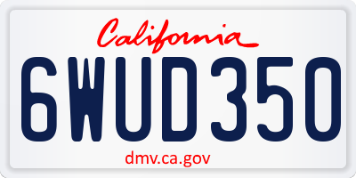 CA license plate 6WUD350