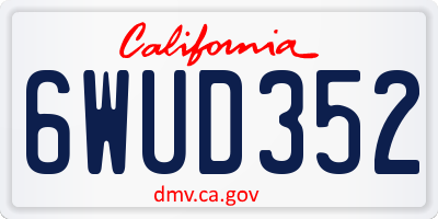 CA license plate 6WUD352