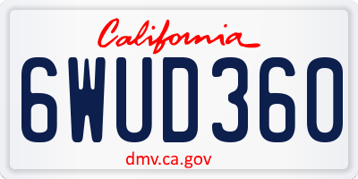 CA license plate 6WUD360
