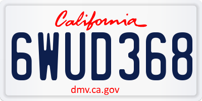 CA license plate 6WUD368