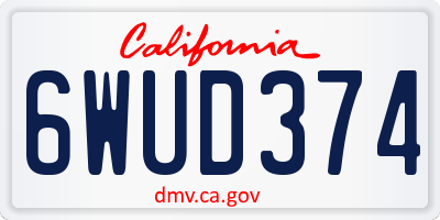 CA license plate 6WUD374