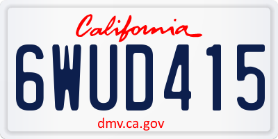 CA license plate 6WUD415