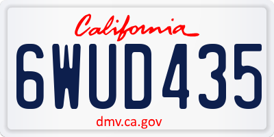 CA license plate 6WUD435