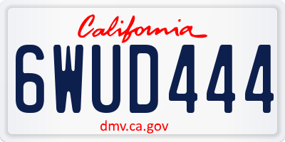 CA license plate 6WUD444