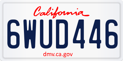 CA license plate 6WUD446