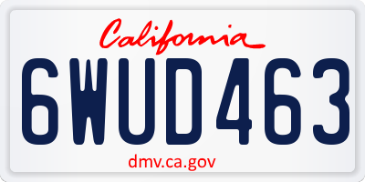CA license plate 6WUD463