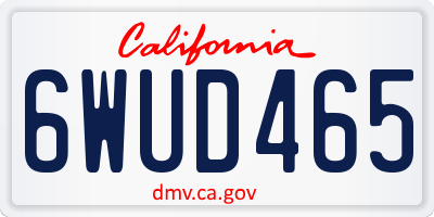 CA license plate 6WUD465