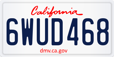 CA license plate 6WUD468