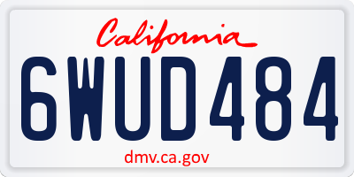 CA license plate 6WUD484