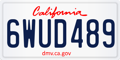 CA license plate 6WUD489