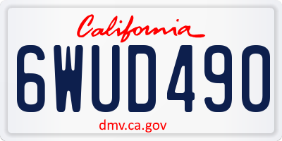 CA license plate 6WUD490