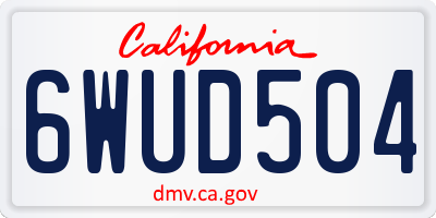 CA license plate 6WUD504