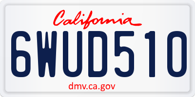 CA license plate 6WUD510