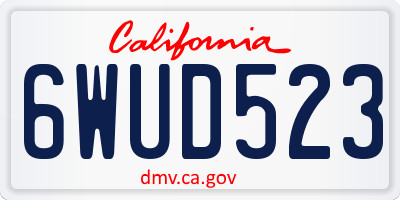 CA license plate 6WUD523