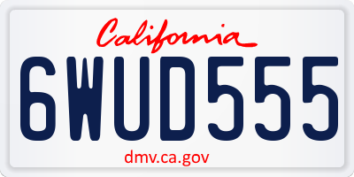 CA license plate 6WUD555