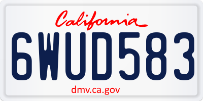 CA license plate 6WUD583