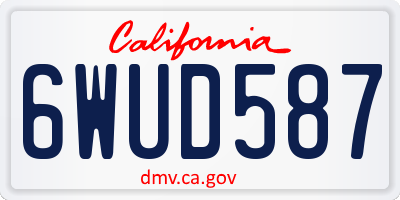 CA license plate 6WUD587