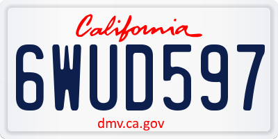 CA license plate 6WUD597