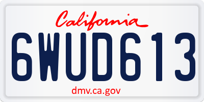 CA license plate 6WUD613