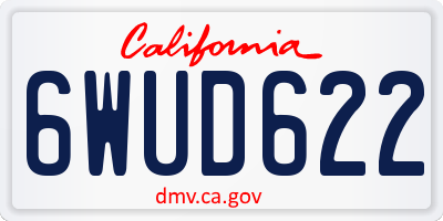 CA license plate 6WUD622