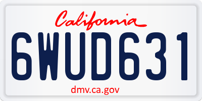 CA license plate 6WUD631