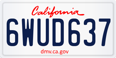 CA license plate 6WUD637