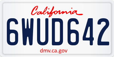 CA license plate 6WUD642
