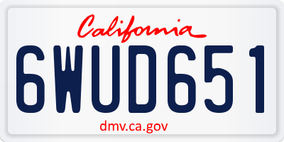 CA license plate 6WUD651
