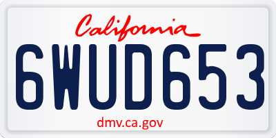 CA license plate 6WUD653
