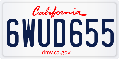 CA license plate 6WUD655