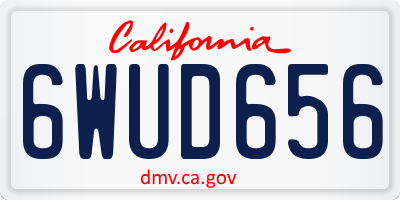 CA license plate 6WUD656