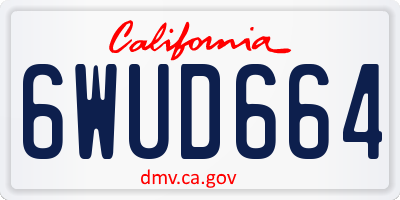 CA license plate 6WUD664