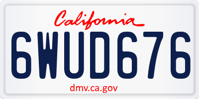 CA license plate 6WUD676