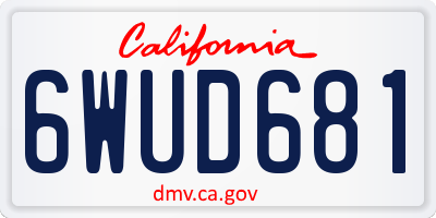 CA license plate 6WUD681