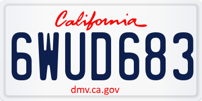 CA license plate 6WUD683