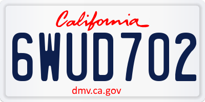 CA license plate 6WUD702