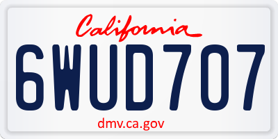 CA license plate 6WUD707