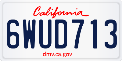 CA license plate 6WUD713