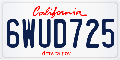 CA license plate 6WUD725
