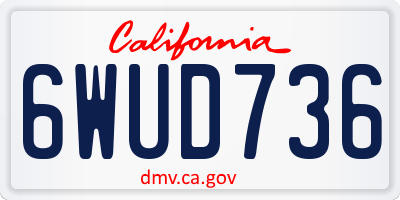 CA license plate 6WUD736