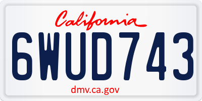 CA license plate 6WUD743