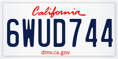 CA license plate 6WUD744