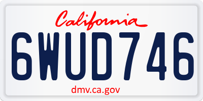 CA license plate 6WUD746