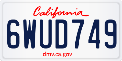 CA license plate 6WUD749